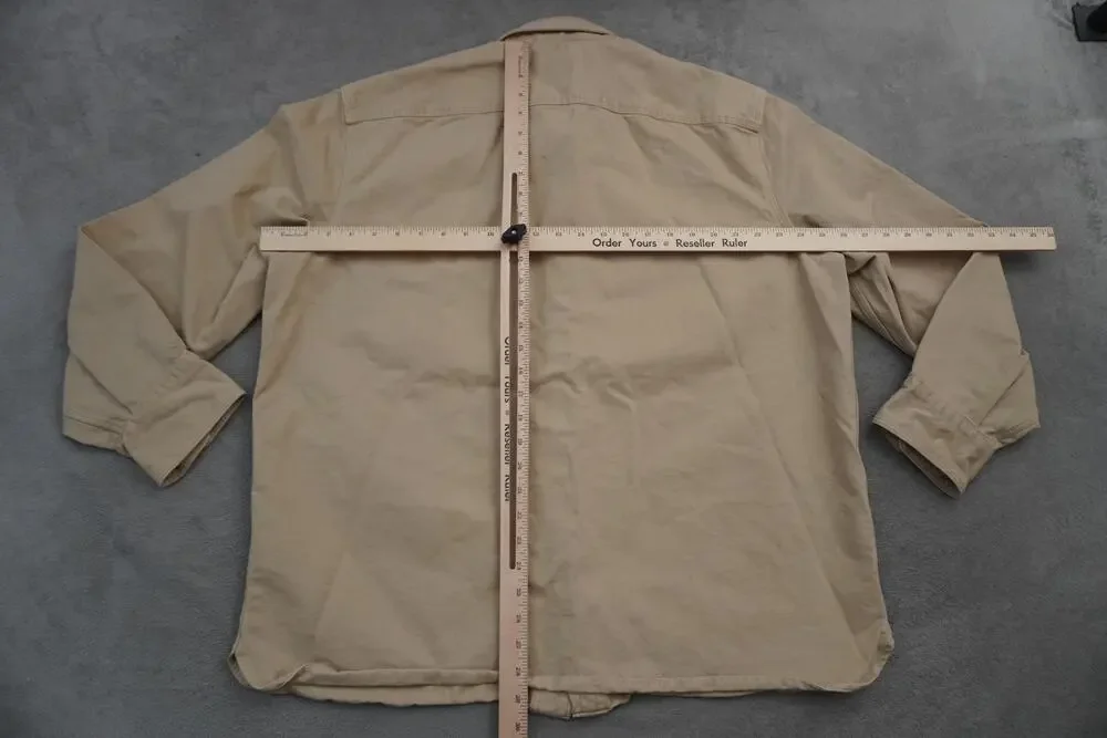 Banana Republic Shirt Mens XL Beige Heavy Twill Button Front Long Sleeve Shacket